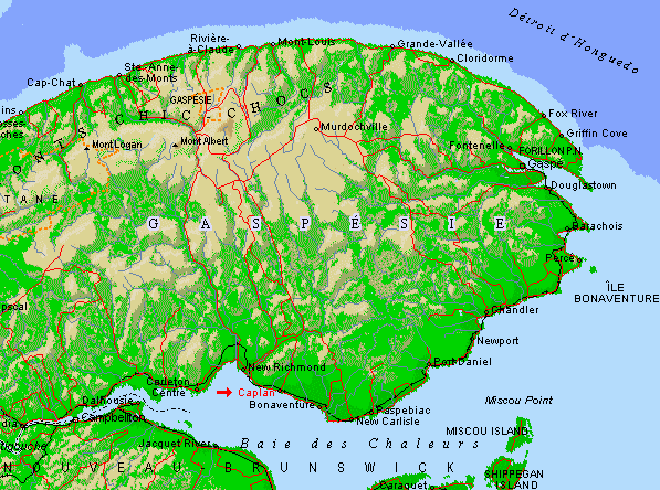 carte de la gaspesie